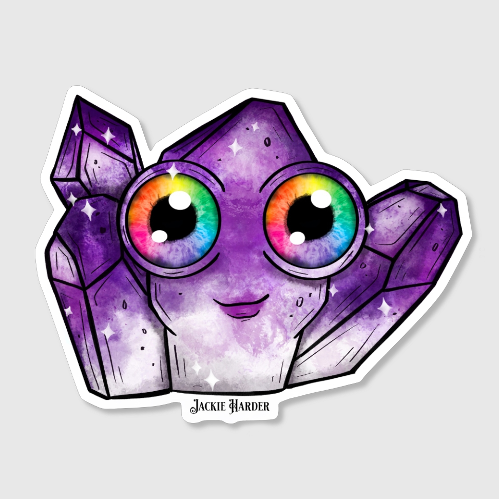 Amey the Amethyst Crystal Sprite Sticker