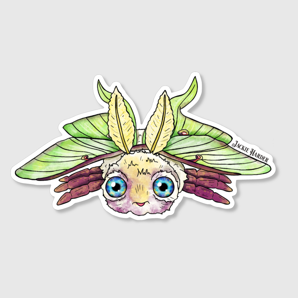 Linn the Faerie Luna Moth Sticker