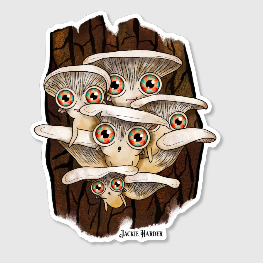 Oyster Mushling Family Sticker