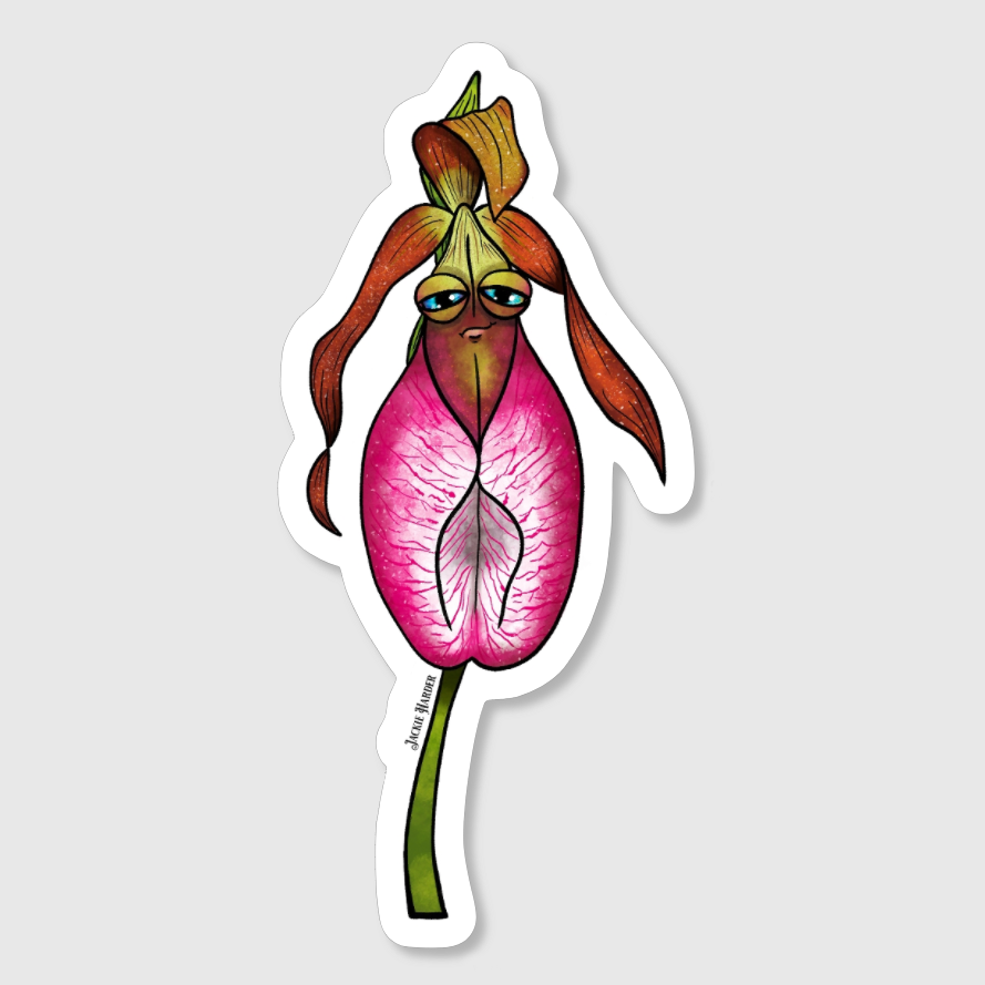 Pinky the Pink Lady Slipper Faerie Sticker