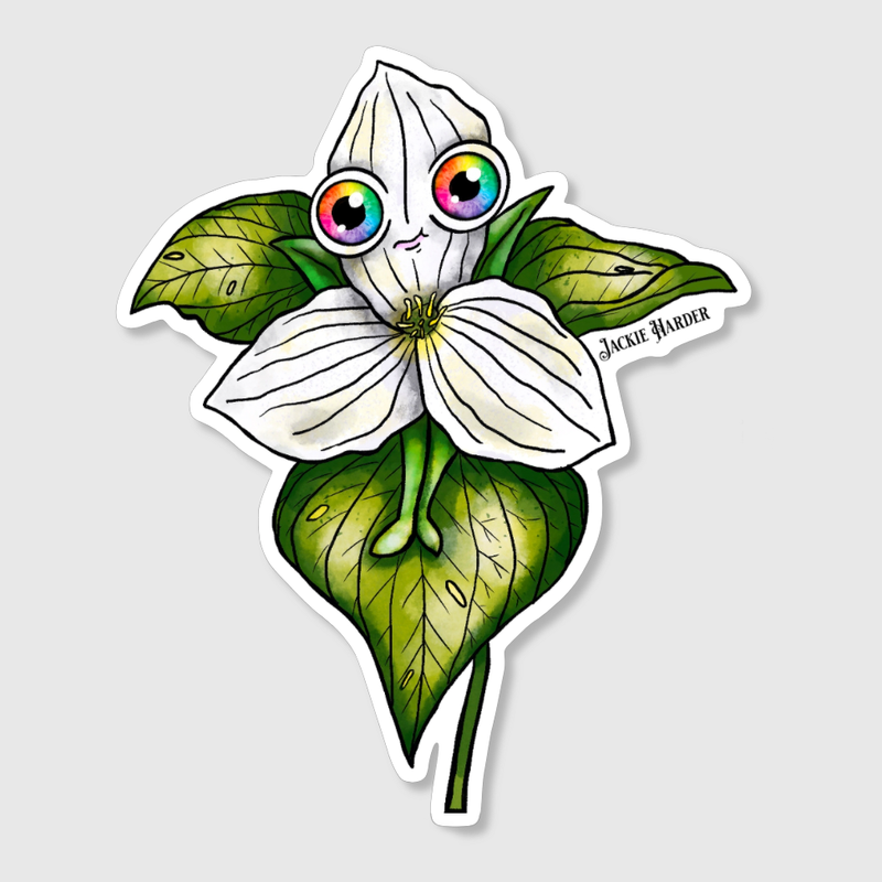 Trilly the Trillium Faerie Sticker